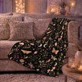 thumbnail image 6 of Whimsical decorative motif Moth Celestial Woodland Pattern Mystical Botanical, Mystical Woodland Scene, Warm Flannel Blanket for Cabin and Lodge, Garden Lovers Housewarming Gift, Botanical Home Decor, 6 of 9