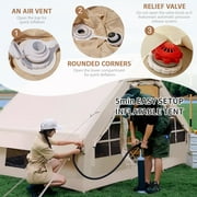 4-6 People for Camping Inflatable Tent, Glamping Tent with Stove Jack , 4 Seasons available Waterproof Blow Up Tent