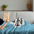 thumbnail image 3 of Wording Soft Flannel Fleece Throw Blanket, Inspirational Hand Writing Brush Strokes Background Calligraphy, Cozy Plush for Indoor and Outdoor Use, 60" x 80", Turquoise Black White, by Ambesonne, 3 of 5