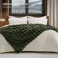 thumbnail image 6 of EVERGRACE Ultra Soft Luxury Fluffy Faux Rabbit Fur Throw Blanket, Thick Warm Bubble Throw for Bed, Cozy Plush Reversible Blankets for Couch, Chair, Sofa, Green, 60x80 Inches, 870 GSM, 6 of 8