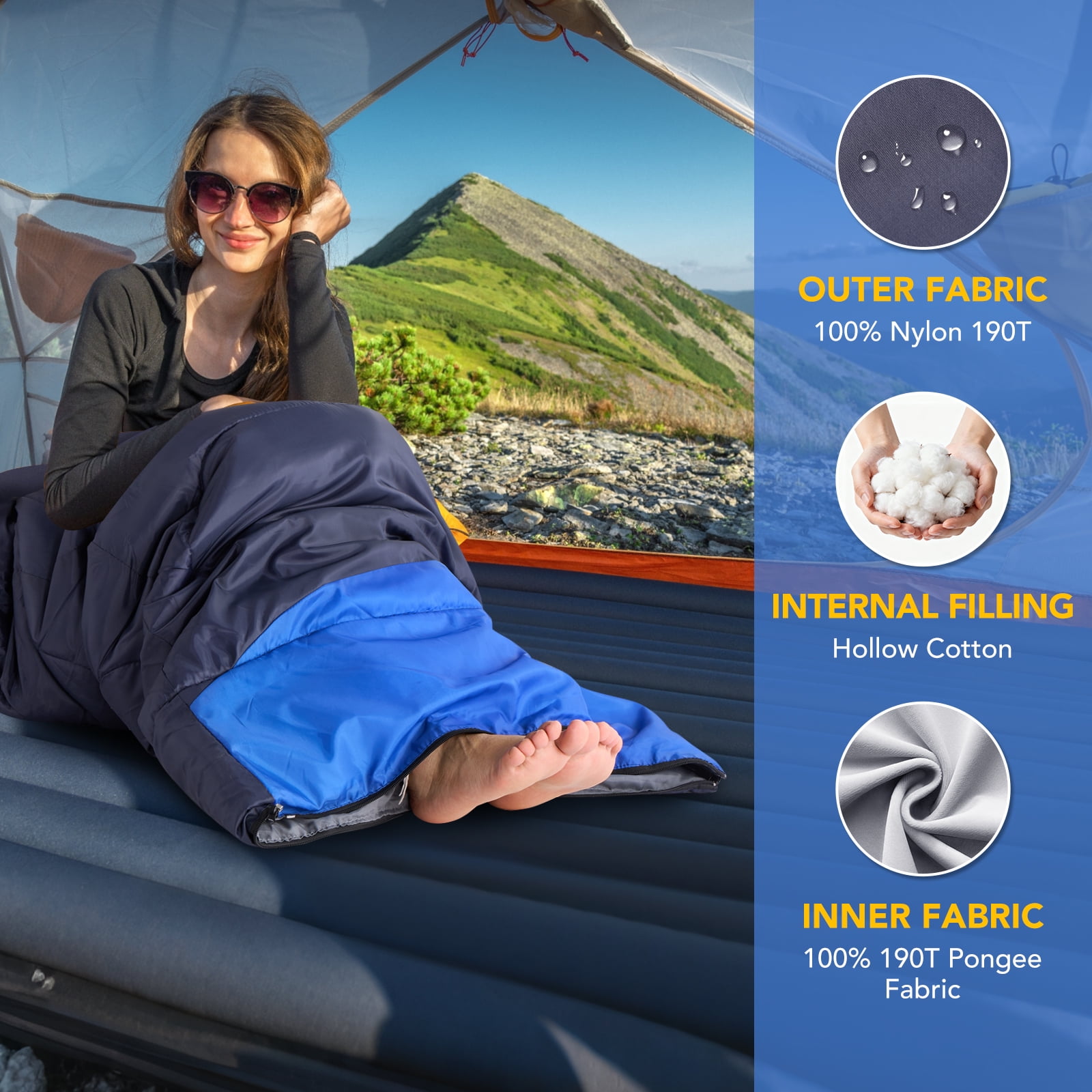 SPBTAR Sleeping Bag, Waterproof Windproof Lightweight Sleeping Bags for Adults & kids with Compression Sack, All Season Sleeping Bags  for Camping, Hiking, Travel, Outdoor
