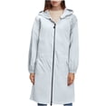 thumbnail image 3 of BODOAO Women's Long Raincoats Rain Jacket Waterproof Hooded Windbreaker Lightweight Coat for Outdoor Women's Extended Hood Thin Work Clothes Household Rainproof and Windproof Use Coat Light Ashy 4Xl, 3 of 9