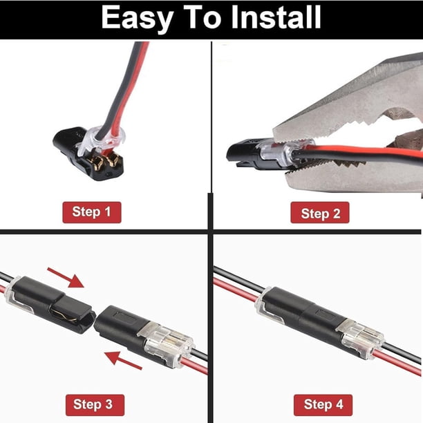 20/40/50/60/100 Pack Double Wire Lock-Grip Connector, Waterproof