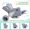 thumbnail image 4 of Muumblus Wingback Swivel Recliner, Glider Rocking Chair for Living Room, Nursery Rocker, Gray Chenille, 4 of 9