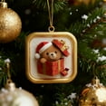 thumbnail image 5 of Luoshdecor Christmas Cute Bear Ornament,Acrylic Animal Hanging Ornament New Year Gifts for Christmas Decorations Animal Lover 3.1 in, 5 of 6