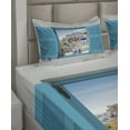 thumbnail image 4 of Ambesonne Greece Fitted & Top Sheet Set with Shams, Window Old Shutters, Multicolor, 4 of 5