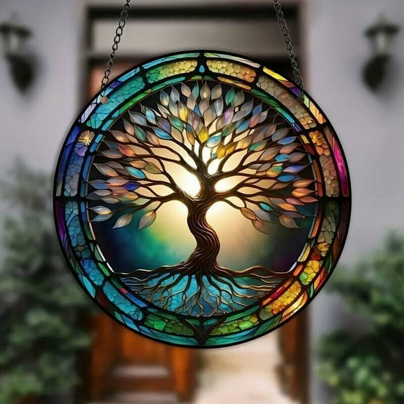 WEISIPU The World Tree Suncatchers Indoor/Outdoor Decor Window Hanging - Tree of Life Hanging Decor Panel - Decoration for Home Garden Party Wedding Pretty Gifts