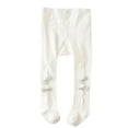 thumbnail image 4 of Efsteb Newborn Infant Toddler Baby Girls Pantyhose Cotton Bow Bottom Pantyhose Pants (White,0 Months), 4 of 5