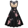 thumbnail image 1 of Pompotops Mode Femmes Été Rétro Décontracté Pull Imprimé Sexy Robe Longue Sans Manches, 1 of 6