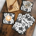 thumbnail image 5 of Black and White Sea Turtle Kitchen Oven Mitt and Pot Holder Sets 4 Pcs for Baking, Cooking and Grilling, Heat Resistant Up To 392 °F, 5 of 7