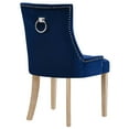 thumbnail image 4 of Modern Contemporary Urban Design Dining Kitchen Room Side Chair, Set of Two, Velvet Fabric Wood, Navy Blue, 4 of 5
