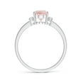 thumbnail image 2 of ANGARA Natural Tapered Shank Solitaire Oval 1.1 ct Morganite Ring with Diamonds in 14K White Gold for Women | Birthday, Anniversary, Jewelry Gift for Women | Natural Morganite Ring, 2 of 10
