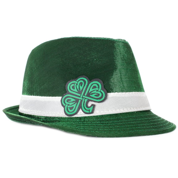 Adults Saint Patrick's Day Irish Celtic Shamrock Fedora Hat Costume Accessory