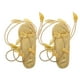 thumbnail image 1 of KAKOWELY Sandalias de diosa para disfraz de Cleopatra, planas con cordones, elegantes, de punta puntiaguda, accesorio para disfraz de diosa, 1 of 5