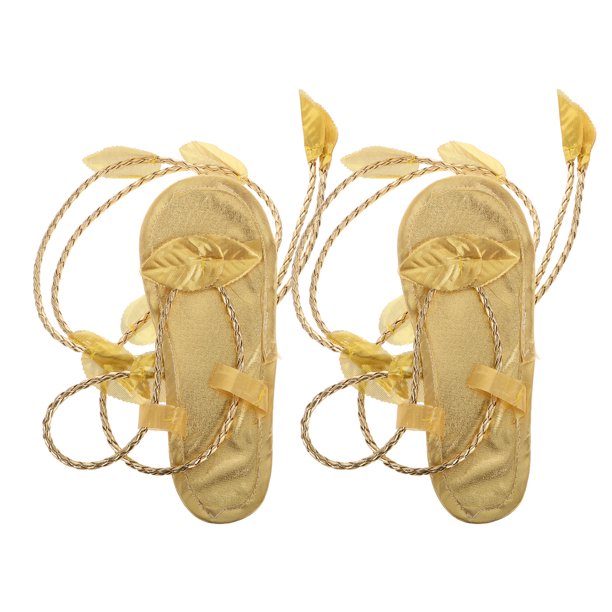 KAKOWELY Sandalias de diosa para disfraz de Cleopatra, planas con cordones, elegantes, de punta puntiaguda, accesorio para disfraz de diosa