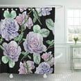 thumbnail image 1 of Cortina de ducha ABPHQTO con rosas Acuarela Verde 165x180 cm, 1 of 2