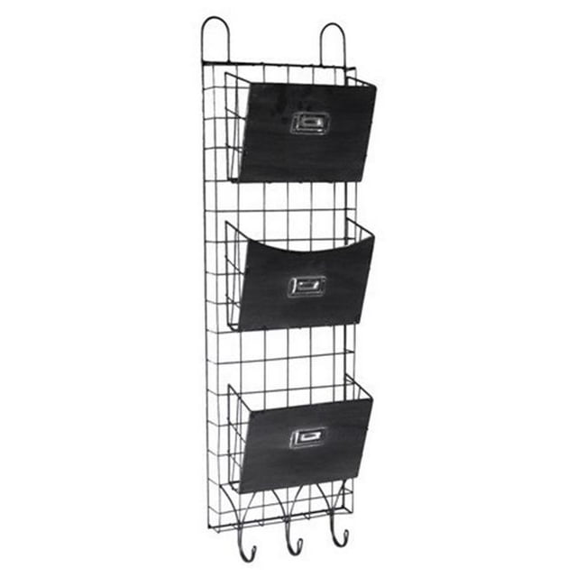 Cheungs FP-4309 Rangement Mural avec 3 Crochets et 3 Paniers - 35,35 x 4,8 x 10,5 Po.