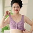 thumbnail image 6 of EOYWHK Nursing Bras3PC Women Sexy Front Buckle For Middle-Aged And Elderly Underwear Soft Cotton Oversized Tank Top Without Steel Ring Printed Bra, 6 of 9