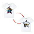 thumbnail image 2 of Ropa Para Bebé (Niño O Niña), Atuendo Para Niño Pequeño, Moda De Algodón, Decoloración Divertida, Patrón De Lentejuelas De Estrella Abatible, Camiseta Blanca Odeerbi LM103-3722, 2 of 9