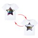 thumbnail image 2 of Ropa Para Bebé (Niño O Niña), Atuendo Para Niño Pequeño, Moda De Algodón, Decoloración Divertida, Patrón De Lentejuelas De Estrella Abatible, Camiseta Blanca Odeerbi LM103-3725, 2 of 9