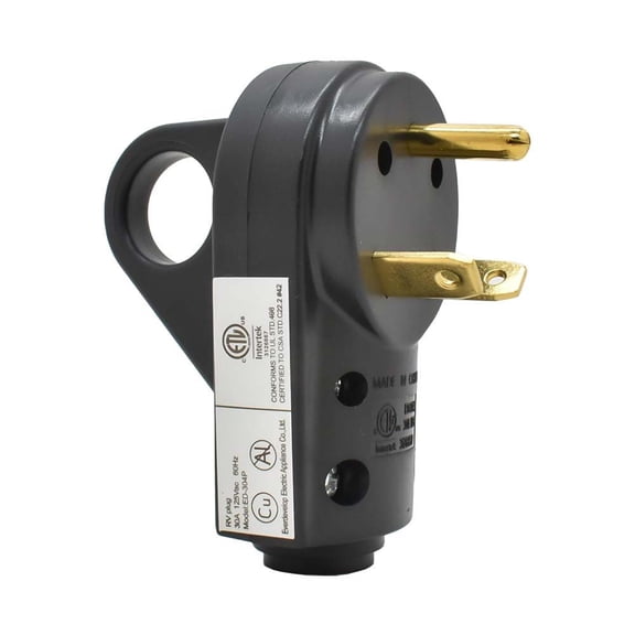 Superior Electric RVA1593 30 AMP RV Plug NEMA TT-30P with Handle - ETL Approved