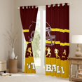 thumbnail image 3 of jejeloiu Boys Ball Game Curtains Pack of 2 (42x84 Each),American Rugby Sport Curtains Blackout,Red Football Helmet Bedroom Curtains For Boys Kids,Microfiber Bedroom Decor, 3 of 6