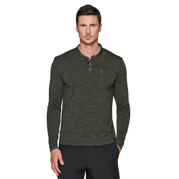 Avalanche Men's Athletic Fit Long Sleeve Henley Hiking Shirt With ...