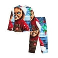 thumbnail image 2 of Lsque Chucky Pattern Long Sleeve Pajama Set for Women - Soft 2-Piece Sleepwear and Loungewear Set with Pockets, Comfy Nightwear, 2 of 8