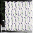 thumbnail image 3 of Ambesonne Lavender Shower Curtain, Garden Fragrance Blooms, 69"Wx84"L, Blue Violet Fern Green, 3 of 4