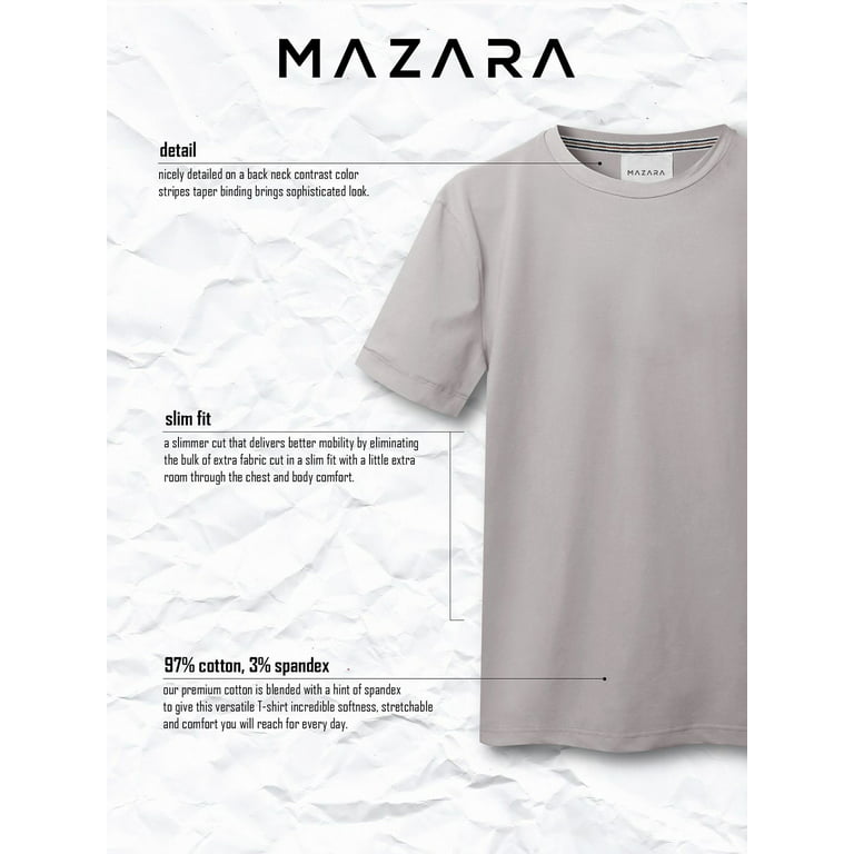 Men's Short Sleeve Crewneck Plain Solid Slim Fit T- Shirts Black/Grey - Walmart.com