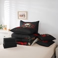 thumbnail image 6 of Homewish Spooky Grunge Skull 7-Piece King Bedding,Goth Red Rose King Bed in a Bag,Halloween Bed Set,Black Reversible, 6 of 8