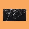 thumbnail image 6 of JVBTVB Women's Pleated Evening Clutch with Rhinestone Embellishments Detachable Chain Shoulder Strap Small Handbag for Wedding Party Prom Formal Events 8.5 Inches, 6 of 9