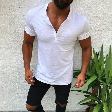 Men Polo T Shirt Slim Fit Casual Tops Short Sleeves Stretchy