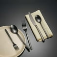 Cambridge Silversmiths Beacon Black Satin 20Piece Flatware Set