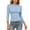 1-Sky Blue, variant on Arlun Womens 3/4 Length Sleeve Tight Tops Crew Neck Casual Slim Fit T-Shirts Solid Color Basic Tees Stretchy Soft Comfortable Trendy Summer Going out Top for Daily Wear 1-White XS