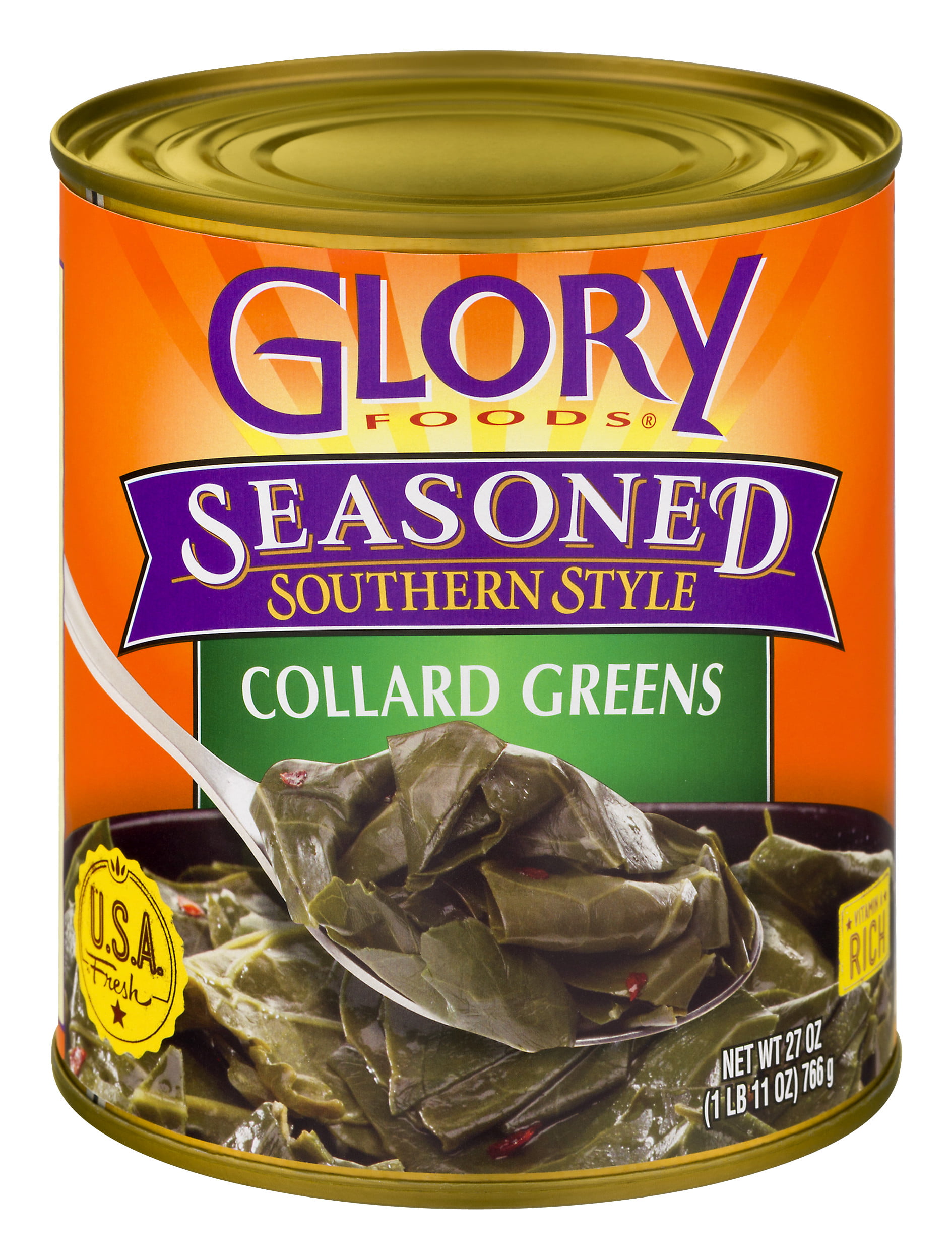 Glory Foods Seasoned Southern Style Collard Greens, 27 oz - Walmart.com