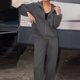 thumbnail image 1 of Conjuntos De Dos Piezas Con Capucha Conjunto de pantalones largos de 2 piezas para mujer, estilo informal, estilo informal, cintura elástica, atuendo deportivo Kuymtek Gris Oscuro M para Mujer, 1 of 8