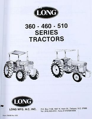 LONG 360 460 510 TRACTOR PARTS CATALOG MANUAL BOOK EXPLODED VIEWS NUMBERS 