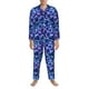 thumbnail image 3 of Balery Blue Lightning1 Pijama para Hombre de Dos Piezas con Manga Larga, Conjunto de Dormir y Descanso Suave con Bolsillos-XX-Large, 3 of 7