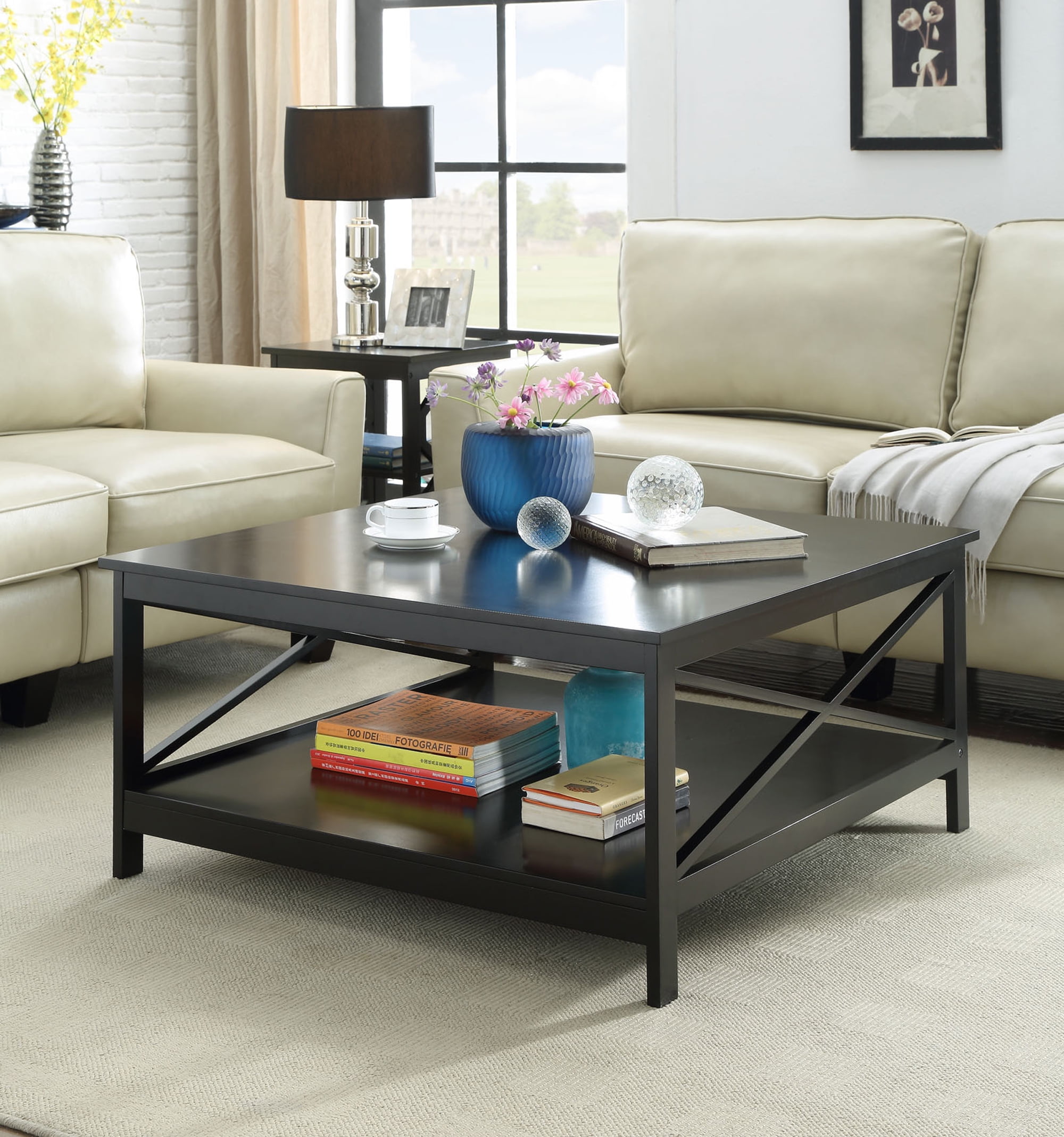 Buy Convenience Concepts Oxford 36 Square Coffee Table, Black Online at ...