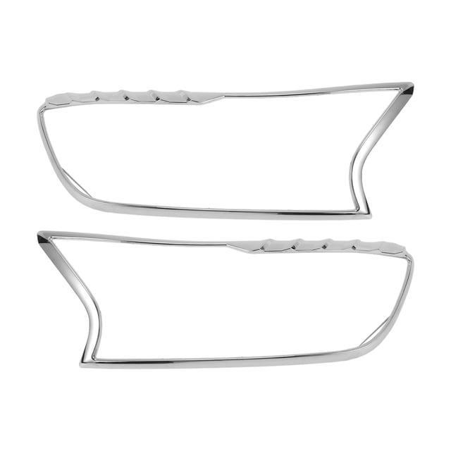 Bisel de moldura de faro Unique Bargains para Ford Ranger 2015-2021 tono plateado lado frontal izquierdo y derecho cubre faros decorativos ABS 1 par