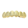 thumbnail image 1 of Langgg Grills Hip Hop Upper Lower 6 Teeth Caps Halloween Cosplay Golden Bottom, 1 of 8
