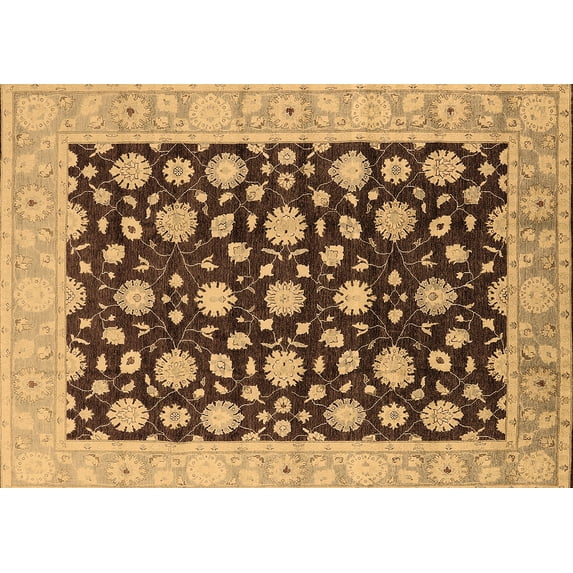 Ahgly Company Indoor Rectangle Oriental Brown Traditional Area Rugs, 7' x 9'
