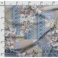thumbnail image 2 of Soimoi Patchwork Print, Velvet Fabric, Decor Sewing Fabric by The Yard 54 Inch Wide,Decorative Fabric for Upholstery and Home Accents, Light Brown, 2 of 5