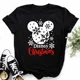 thumbnail image 1 of Camiseta de Mickey Minnie Mouse, camiseta con estampado de sombrero de Navidad, camiseta de moda para mujer, ropa femenina, camiseta Kawaii de Disney, 1 of 5