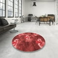 thumbnail image 3 of Ahgly Company Indoor Round Patterned Valentine Red Area Rugs, 8' Round, 3 of 6