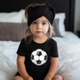 thumbnail image 4 of Faux Glitter Soccer Ball Shirt for Girls Cute Girly Soccer Tee for Children Black Shirt 5-6, 4 of 4