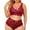 hwj# Wine522, variant on Huowey Bras For Women Solid Color Plus Size V Neck High Waist Floral Lace Bra And Panty 2 Piece Set Underwire Brassiere,Wine