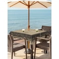 thumbnail image 2 of Outdoor Tablecloth with Umbrella Hole and Zipper, Black Brown Retro Greek Key Square Table Cloth 60x60 Inch Waterproof Tablecloth, Geometric Greece Ancient Rustic Picnic Table Cover for Patio Camping, 2 of 7