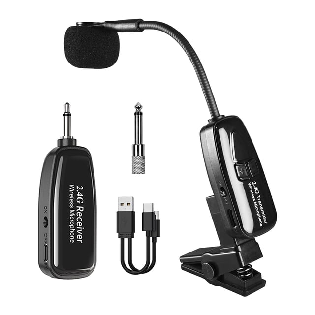 De MicróFono InaláMbrico Para SaxofóN, Transmisor Y Receptor De 2,4 G Para Instrumentos De Viento, Alcance De 164 Pies, Conectar Y Usar